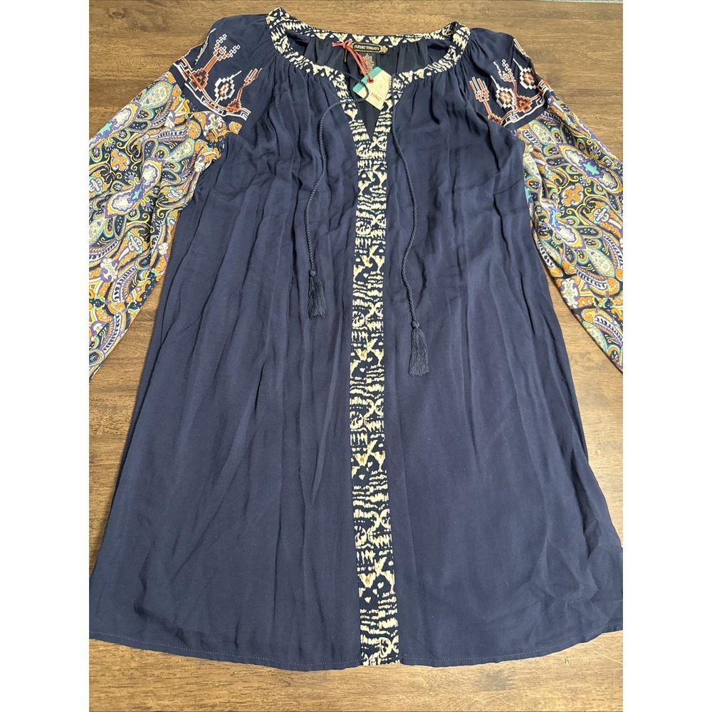 Flying‎ Tomato Dress Womens Small Long Sleeve Lined Boho Bohemian Paisley NWT